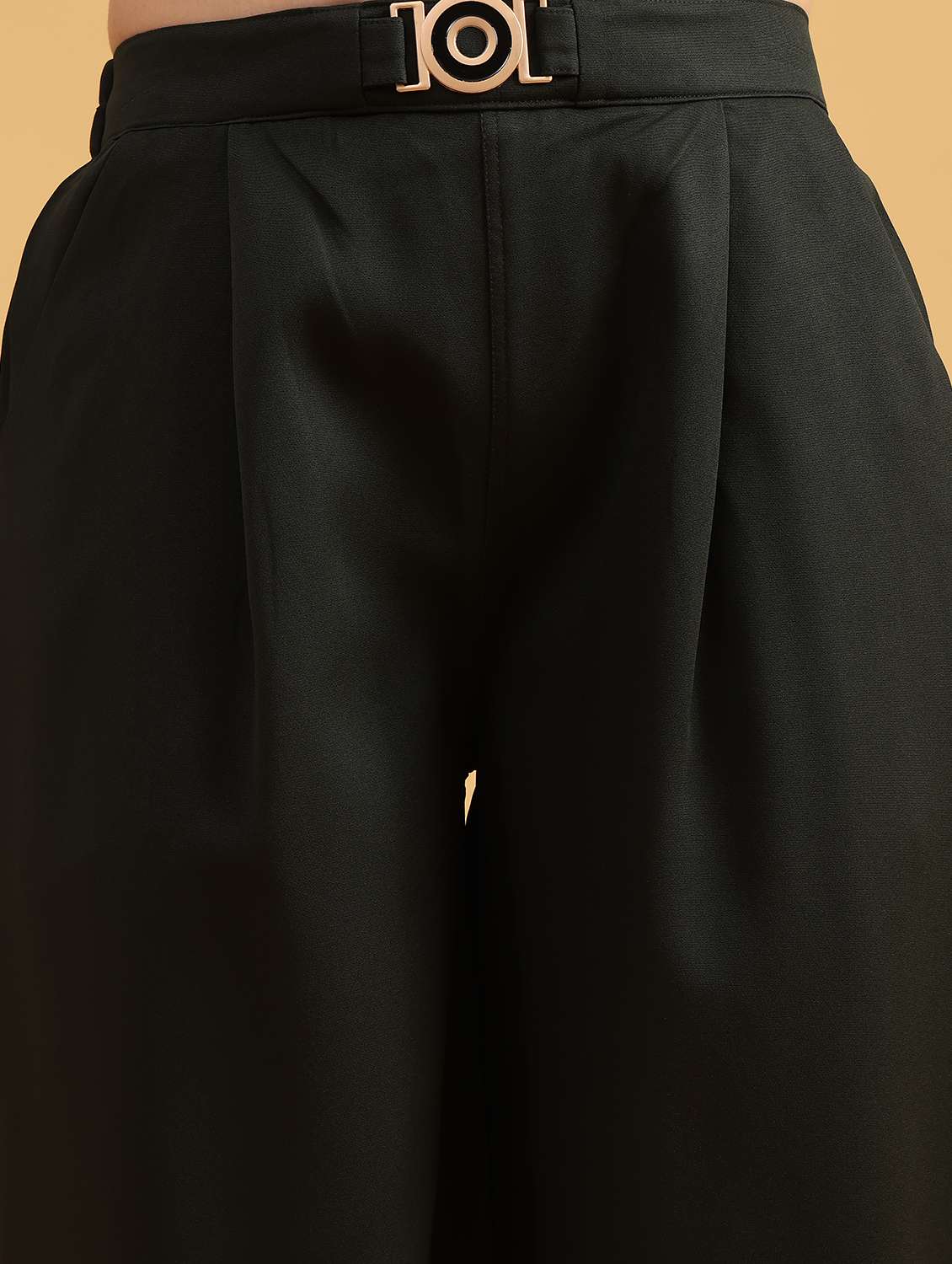 women solid mid rise straight trouser - 22063749 -  Standard Image - 2