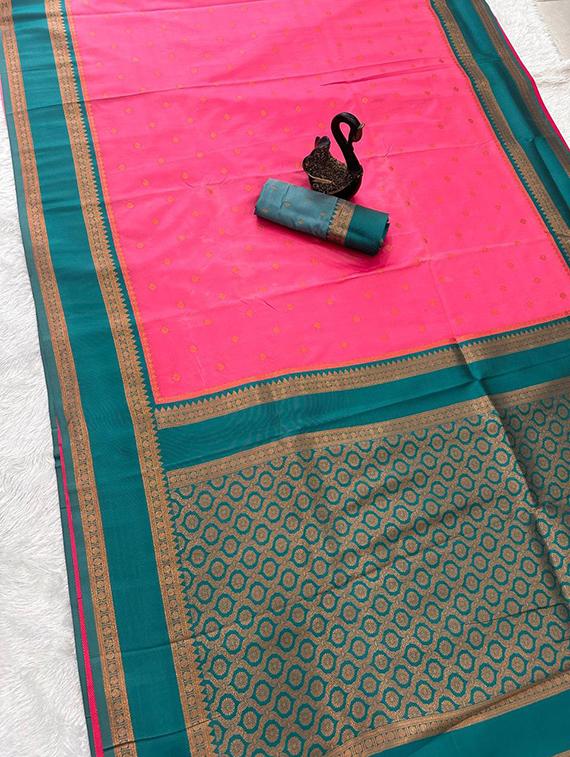 multi colored silk banarasi saree with blouse - 22063855 - Standard Image - 2