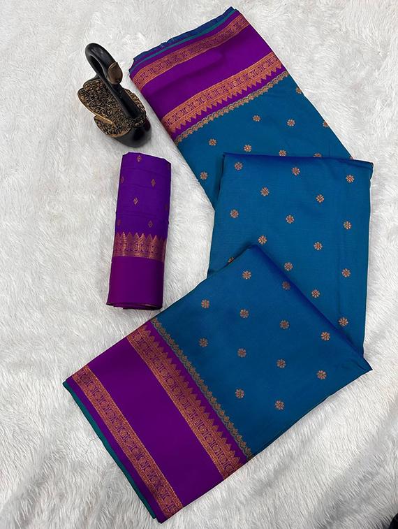 multi colored silk banarasi saree with blouse - 22063856 - Standard Image - 2