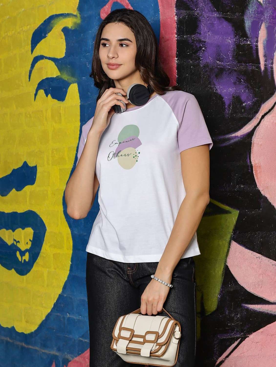 women printed short sleeve regular fit t-shirt