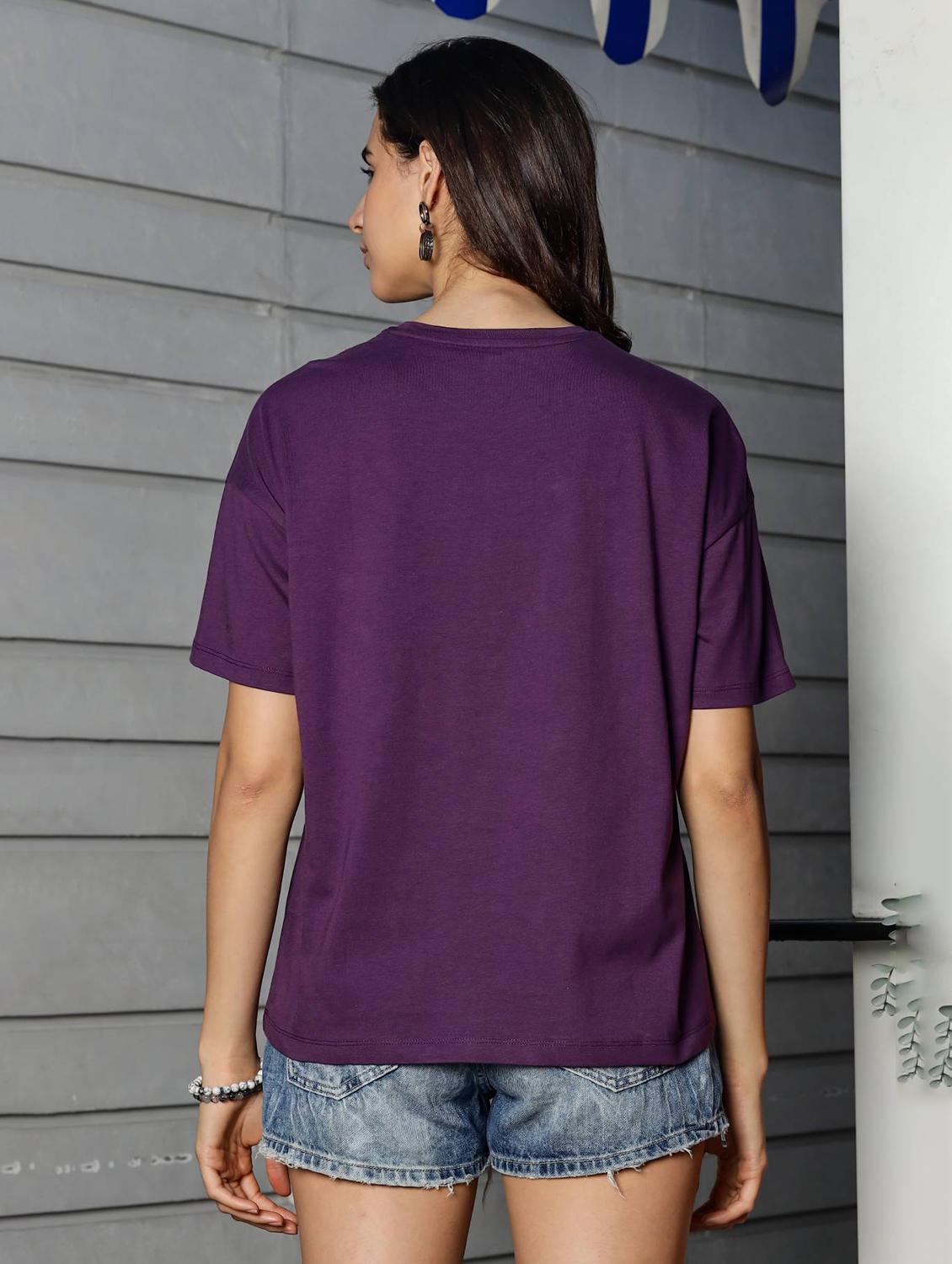 women printed short sleeve loose fit t-shirt - 22063896 - Standard Image - 2