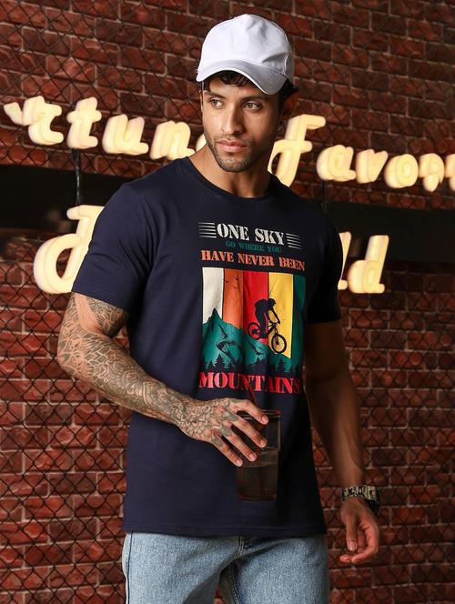 men printed short sleeve regular fit t-shirt - 22063906 - Standard Image - 0