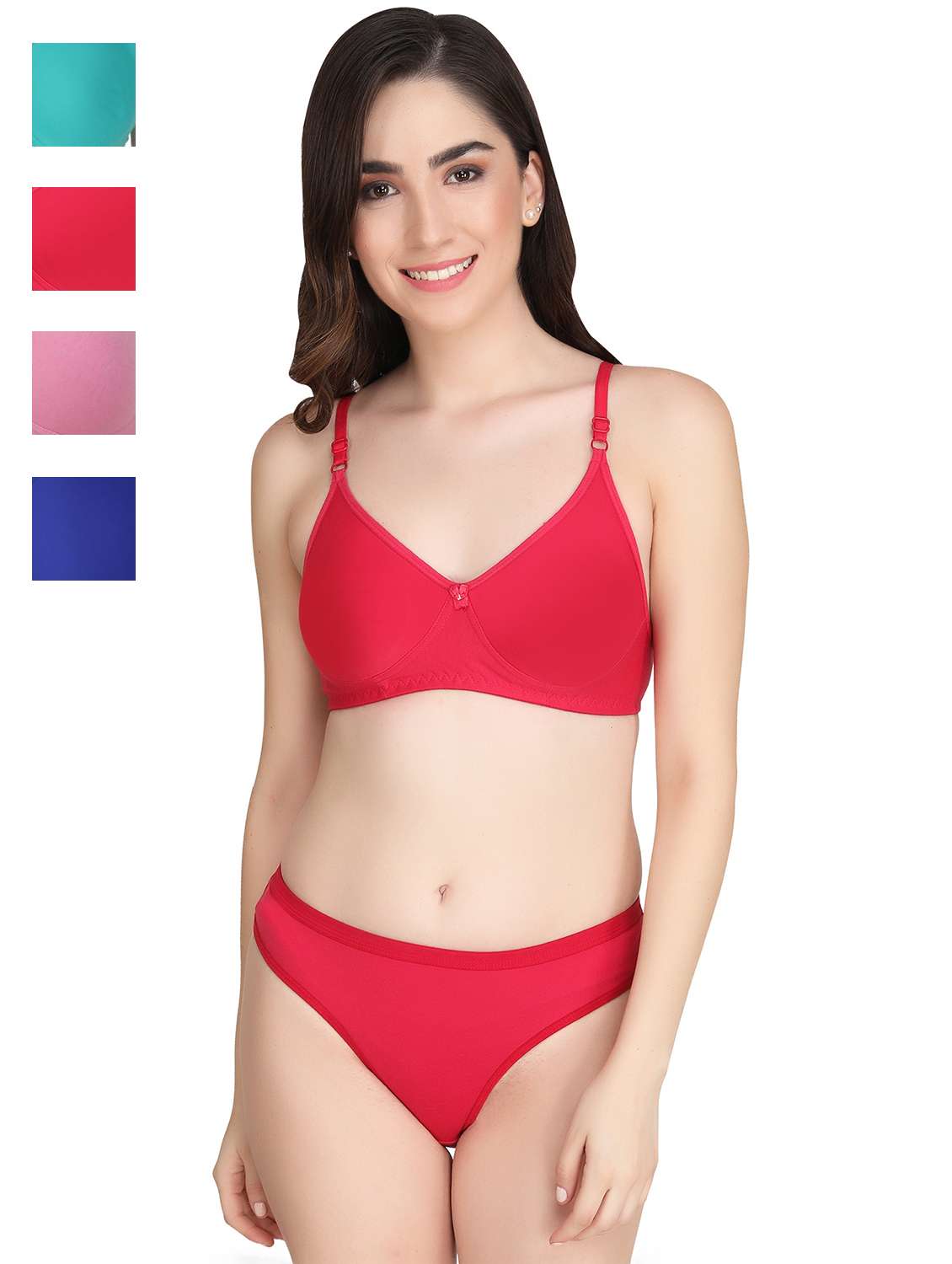 fuchsia cotton blend bras and panty set