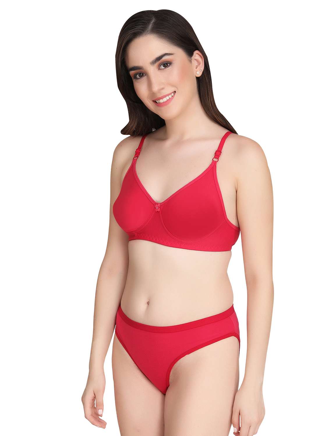 women pack of 3 solid bra and panty set - 22064525 -  Standard Image - 2