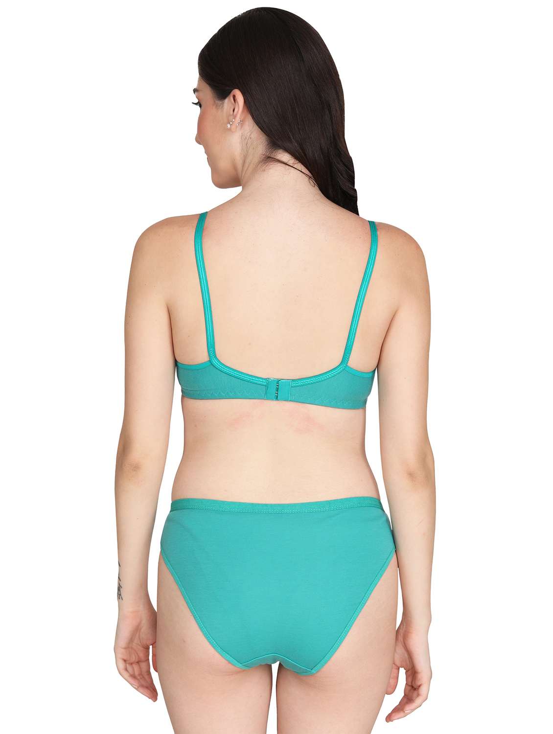 sea green cotton bras and panty set - 22064834 - Standard Image - 2