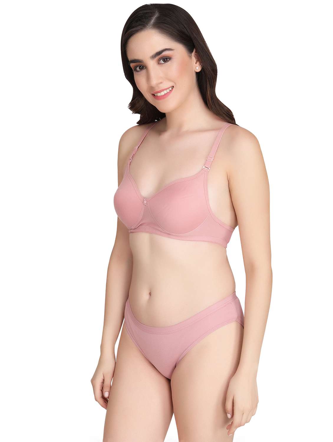 women pack of 4 solid bra and panty set - 22064900 -  Standard Image - 2