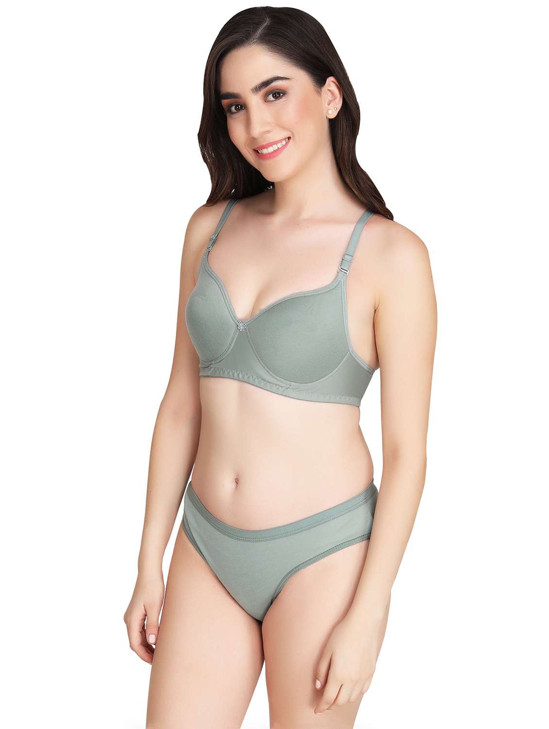 women pack of 4 solid bra and panty set - 22064905 -  Standard Image - 2