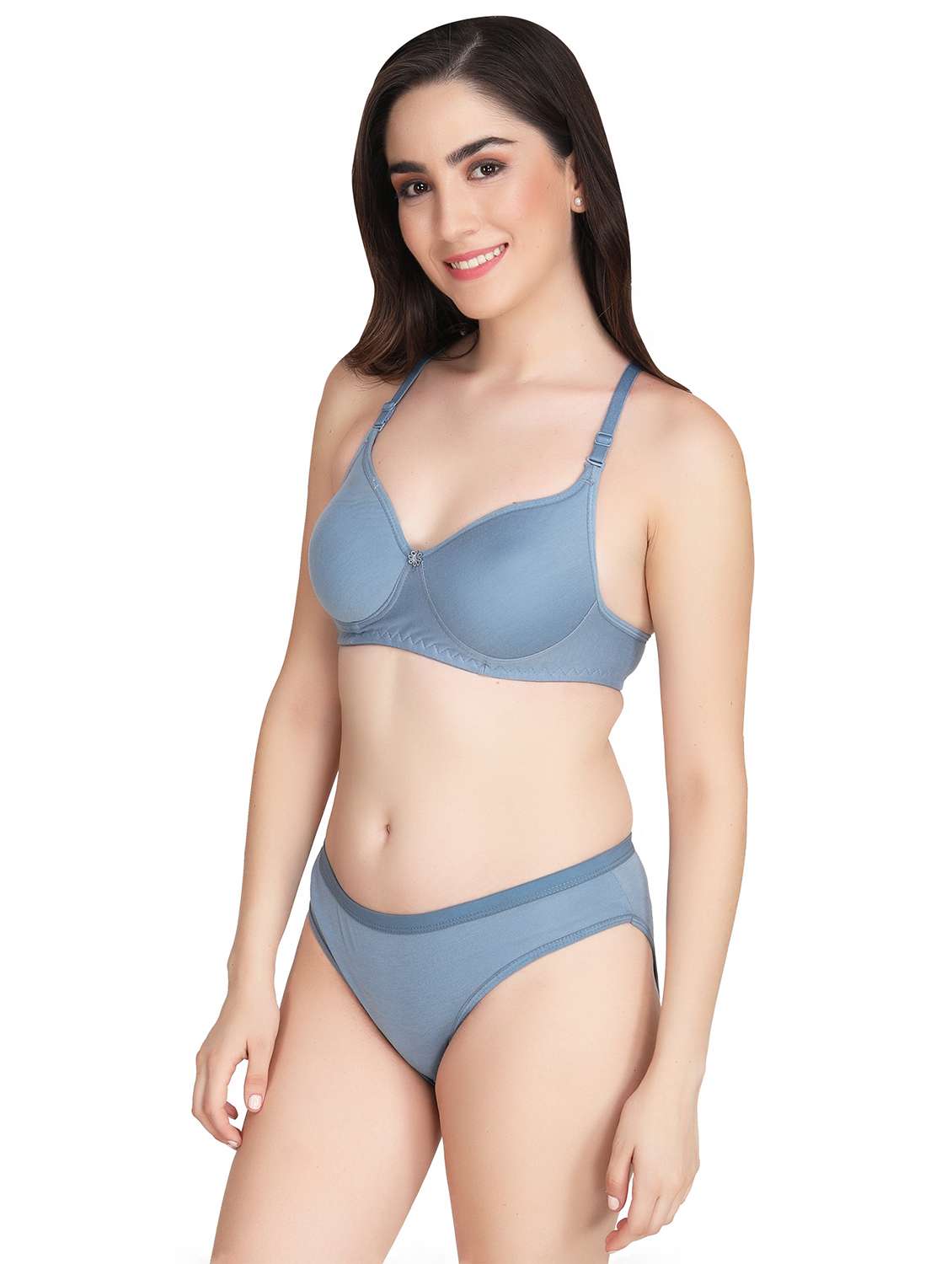 Women Pack Of 4 Solid Bra And Panty Set - 22064908 -  Standard Image - 2