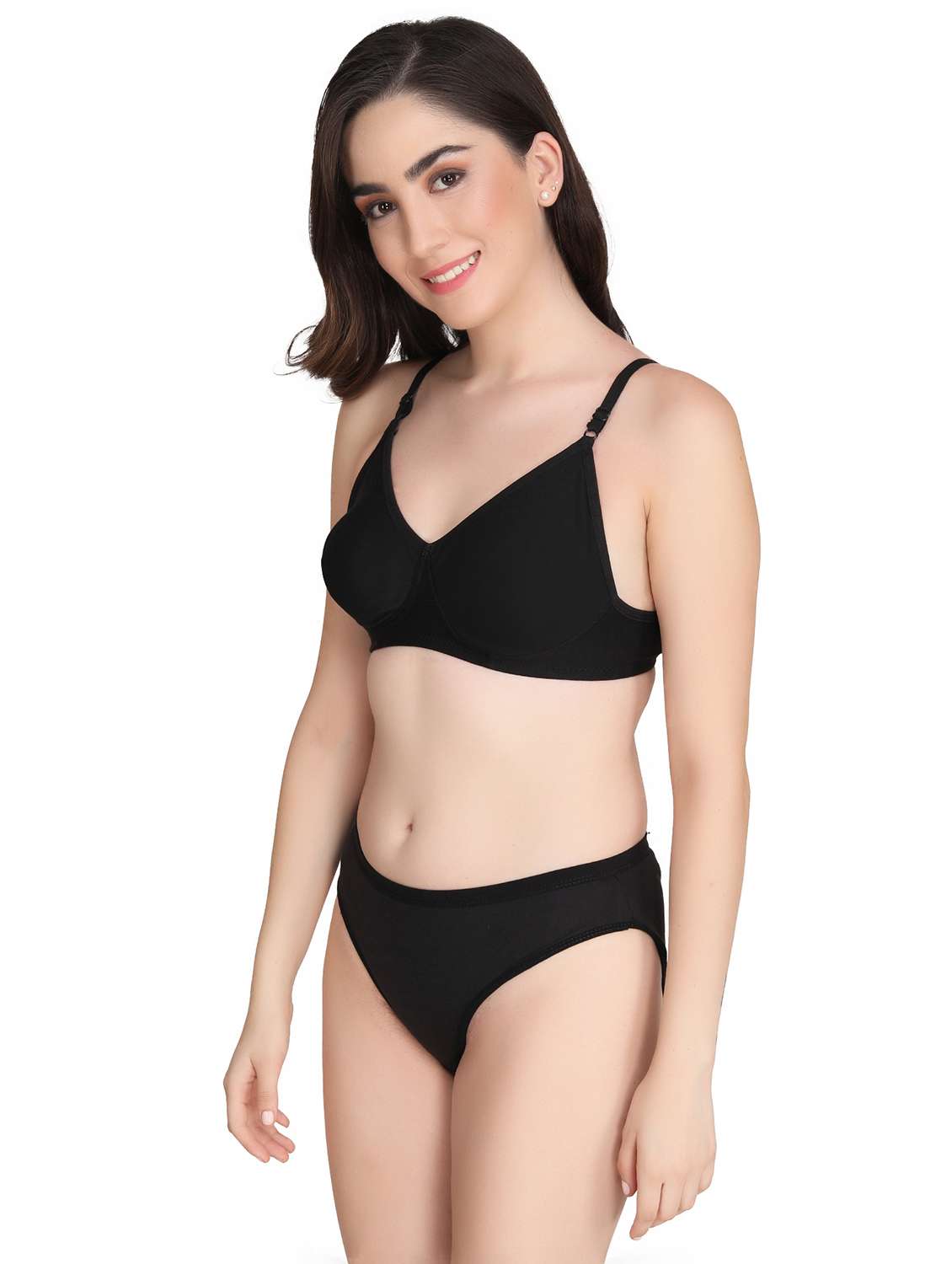 women pack of 4 solid bra and panty set - 22064975 -  Standard Image - 2