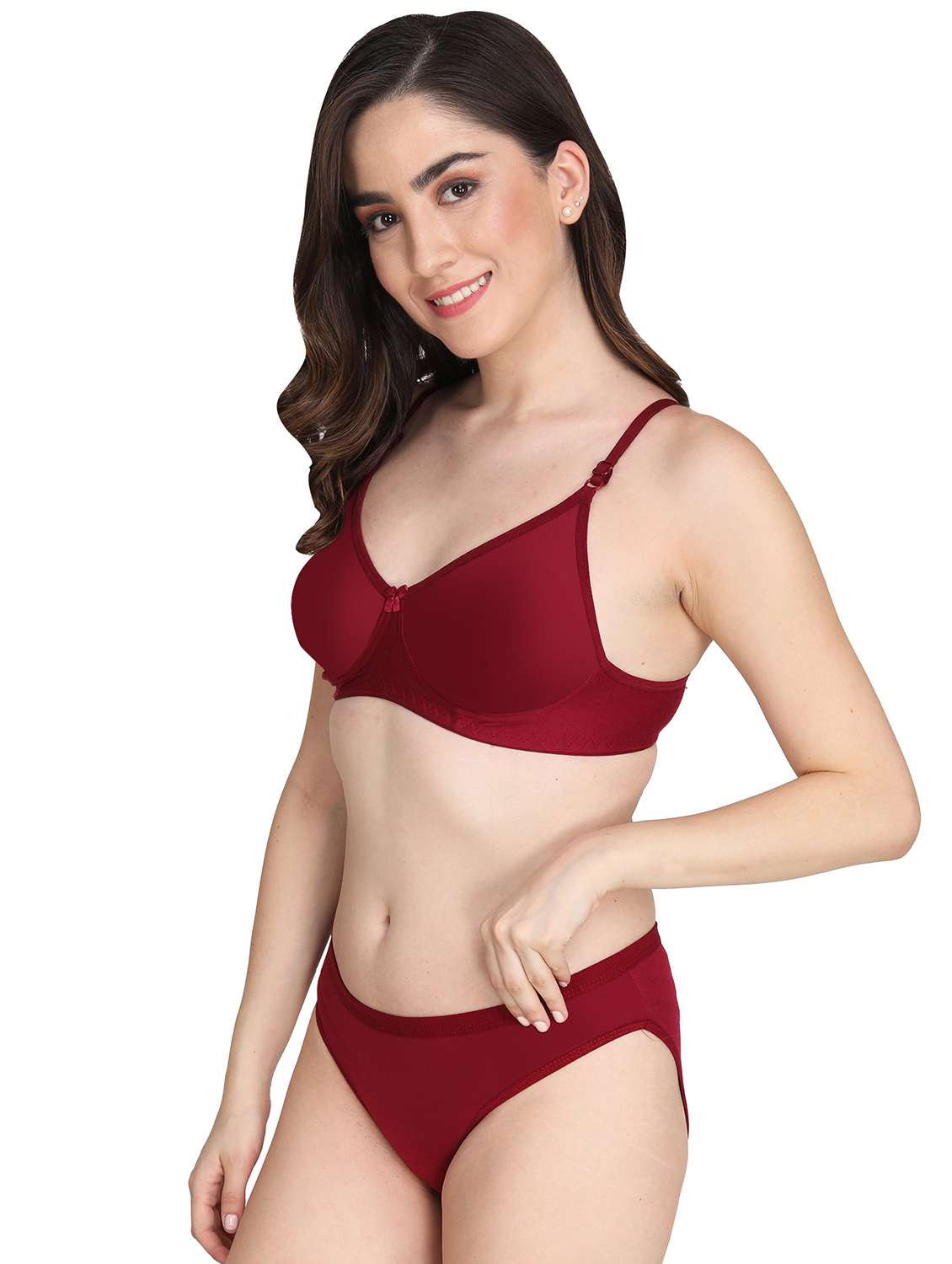 women pack of 3 solid bra and panty set - 22065070 -  Standard Image - 2