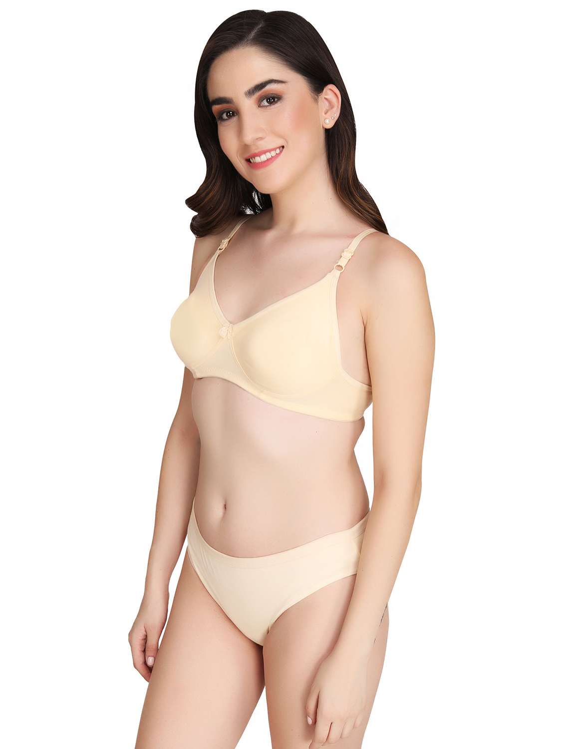 women pack of 3 solid bra and panty set - 22065083 -  Standard Image - 2