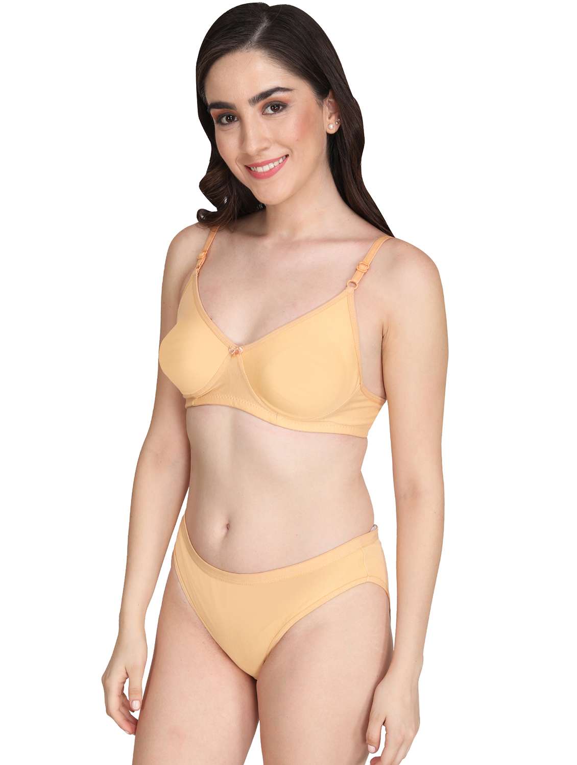 women pack of 2 solid bra and panty set - 22065154 -  Standard Image - 2