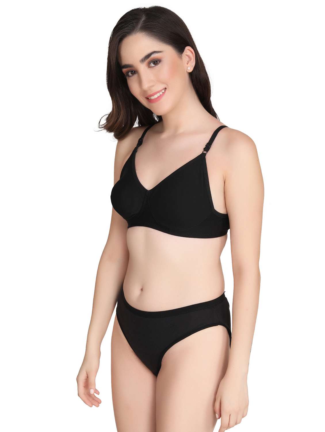 women pack of 2 solid bra and panty set - 22065226 -  Standard Image - 2