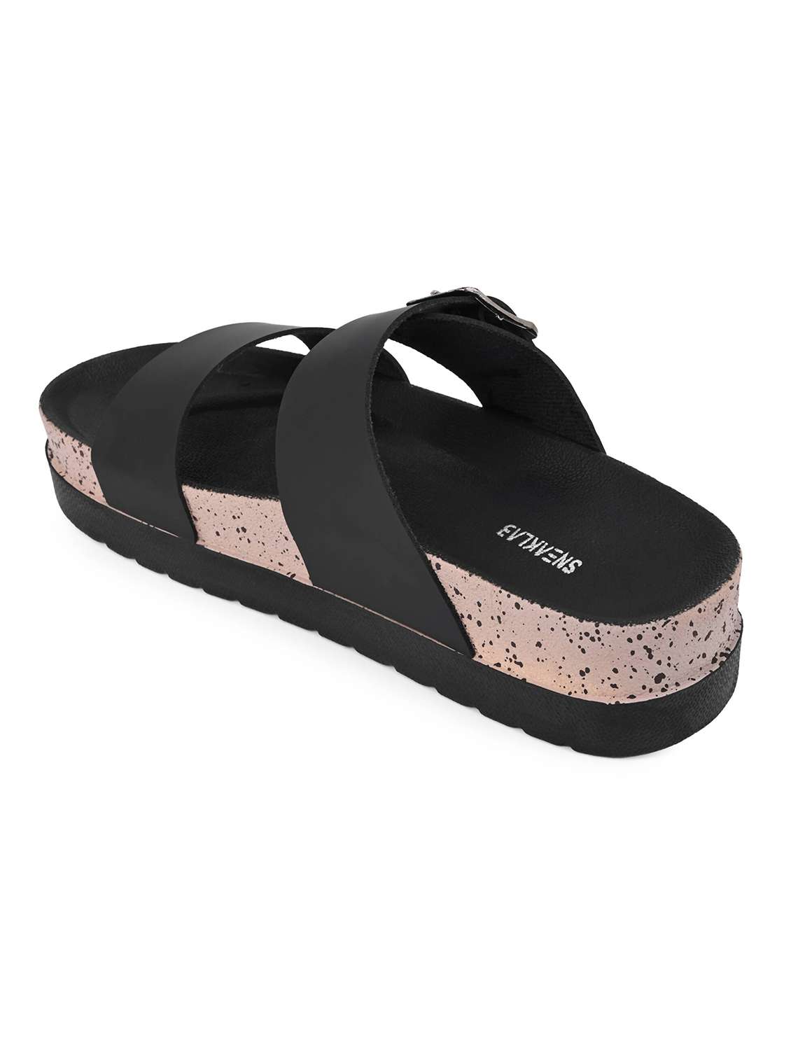 women black slip on sandal - 22065477 - Standard Image - 2