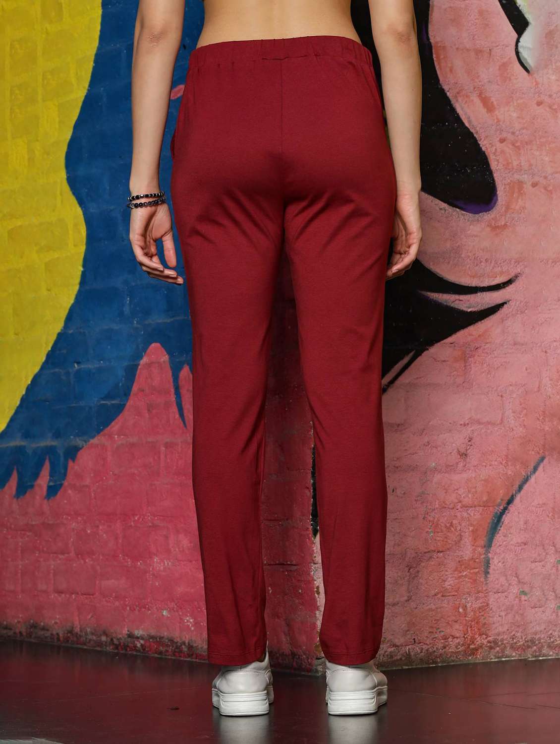 women maroon solid regular fit track pant - 22065481 -  Standard Image - 2