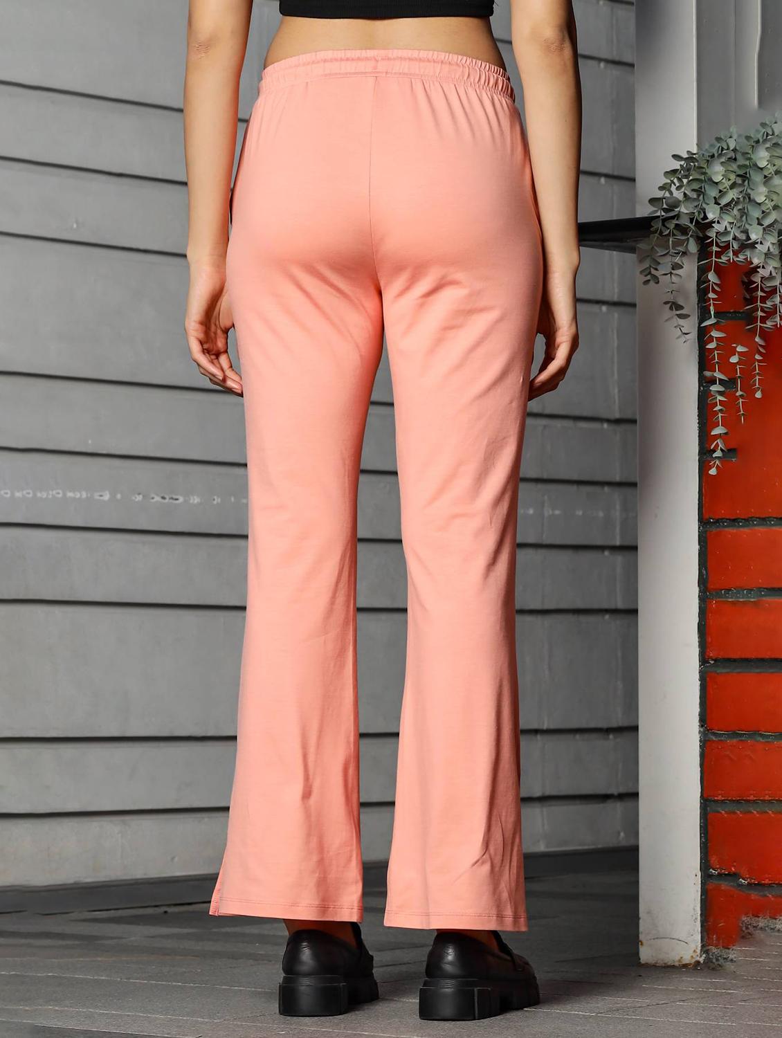 women solid mid rise bootcut track pant - 22065484 - Standard Image - 2