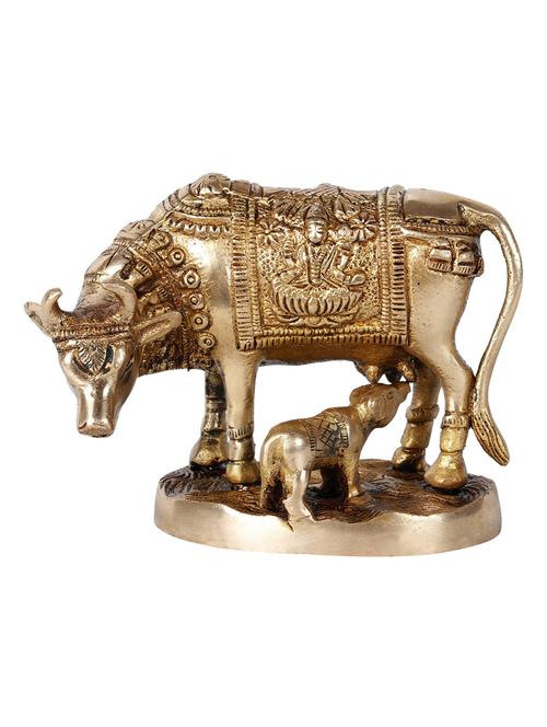 gold brass cow and claf statue - 22065600 - Standard Image - 0