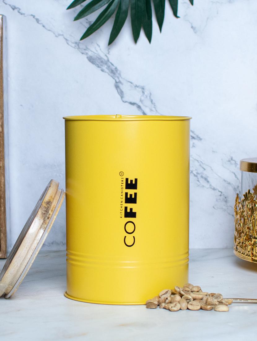 yellow tea & coffee container with lid - 22065813 - Standard Image - 2