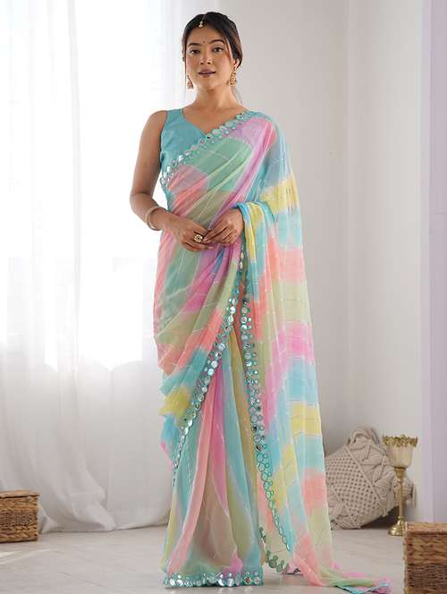 women printed casual wear saree with blouse - 22065851 - Standard Image - 0
