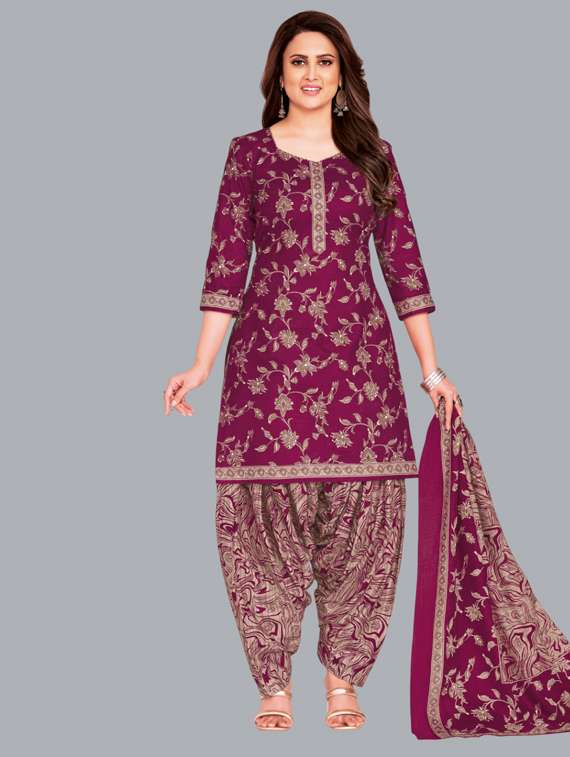 women floral printed unstitched salwar suit set