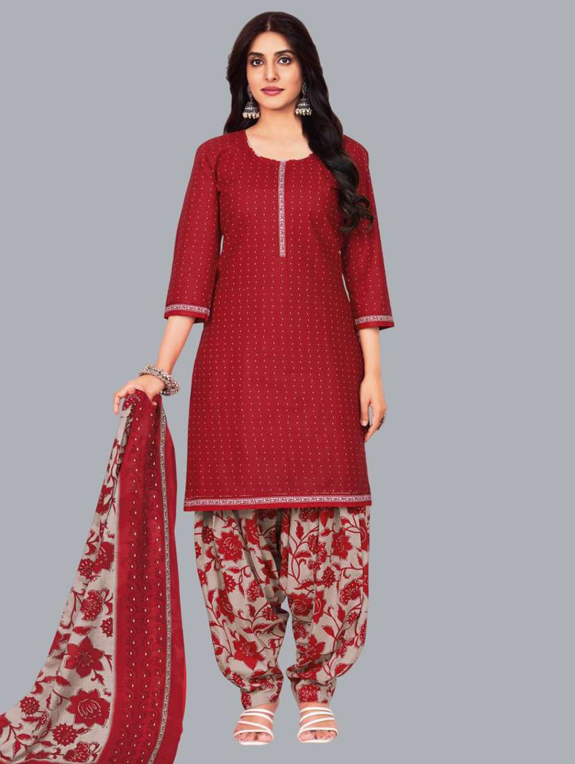 women printed unstitched salwar suit set