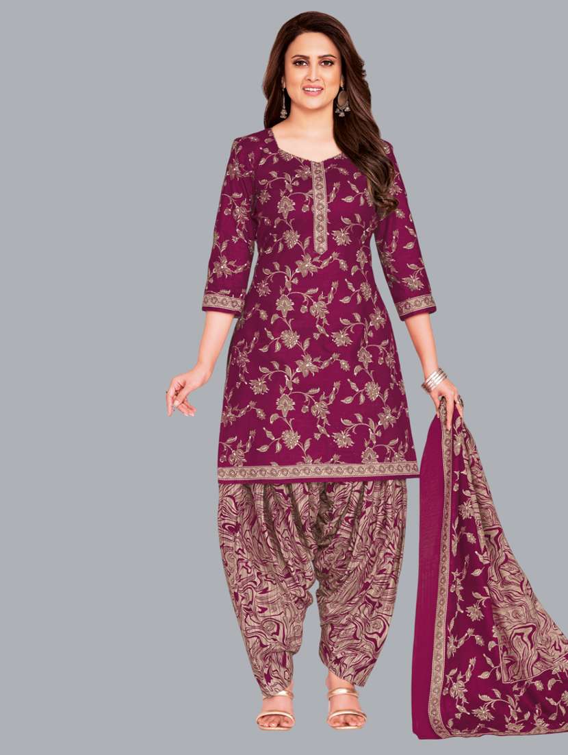 women floral printed unstitched salwar suit set