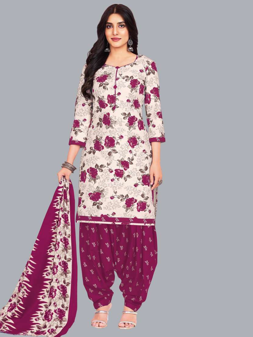 women floral printed unstitched salwar suit set