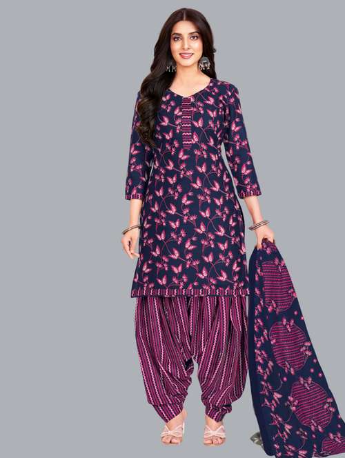 women printed unstitched salwar suit set - 22065965 - Standard Image - 0