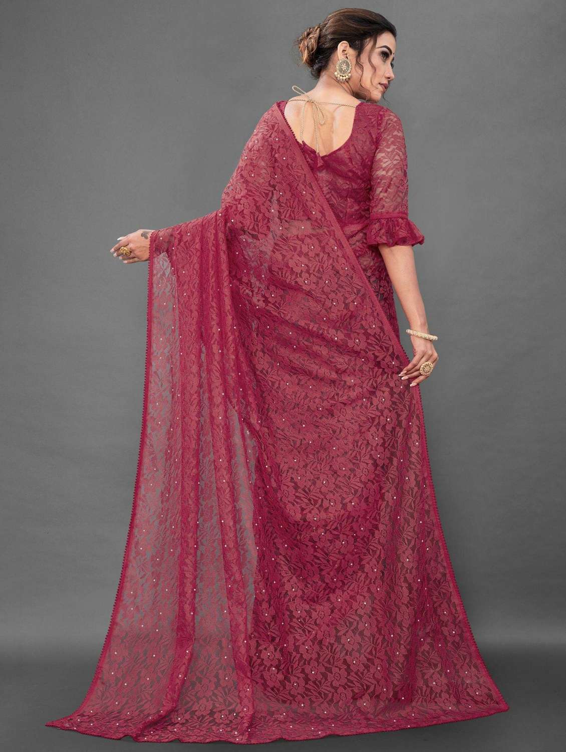 women self design plain saree with blouse - 22065972 -  Standard Image - 2