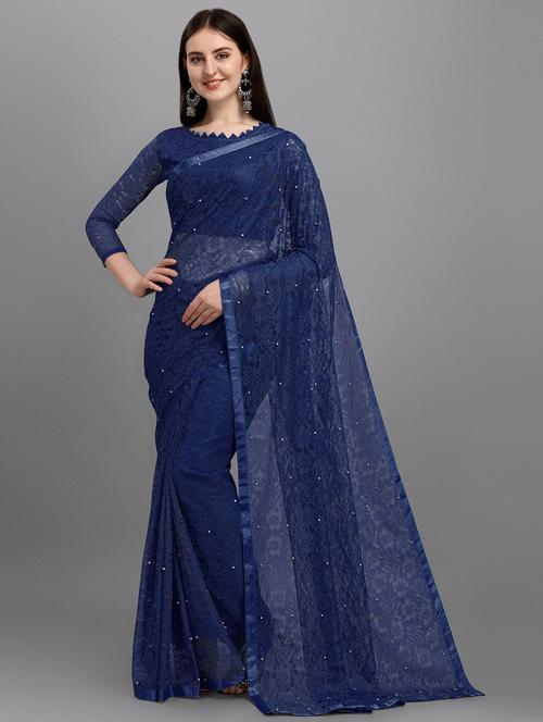 women self design plain saree with blouse - 22065973 - Standard Image - 0