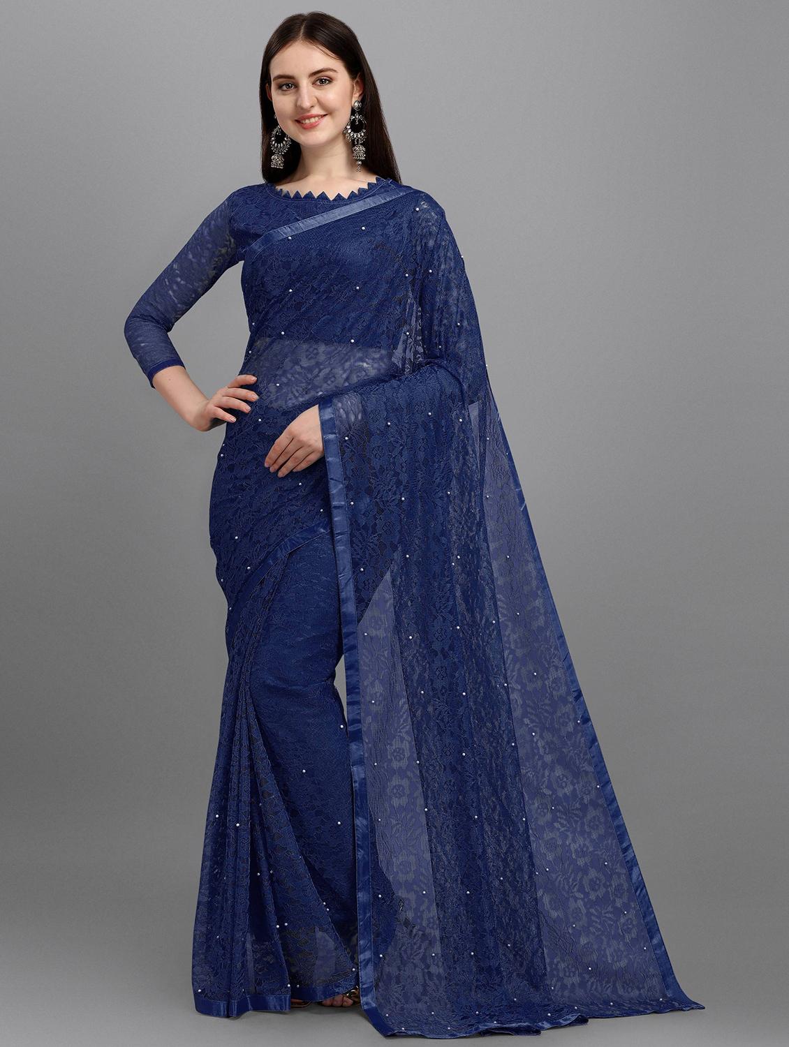women self design plain saree with blouse - 22065973 - Zoom Image - 0
