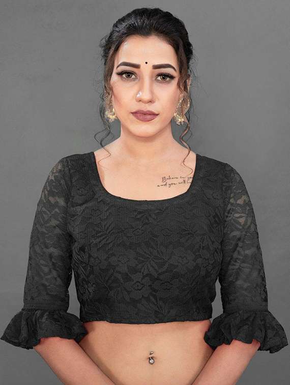 women self design plain saree with blouse - 22065977 - Standard Image - 2