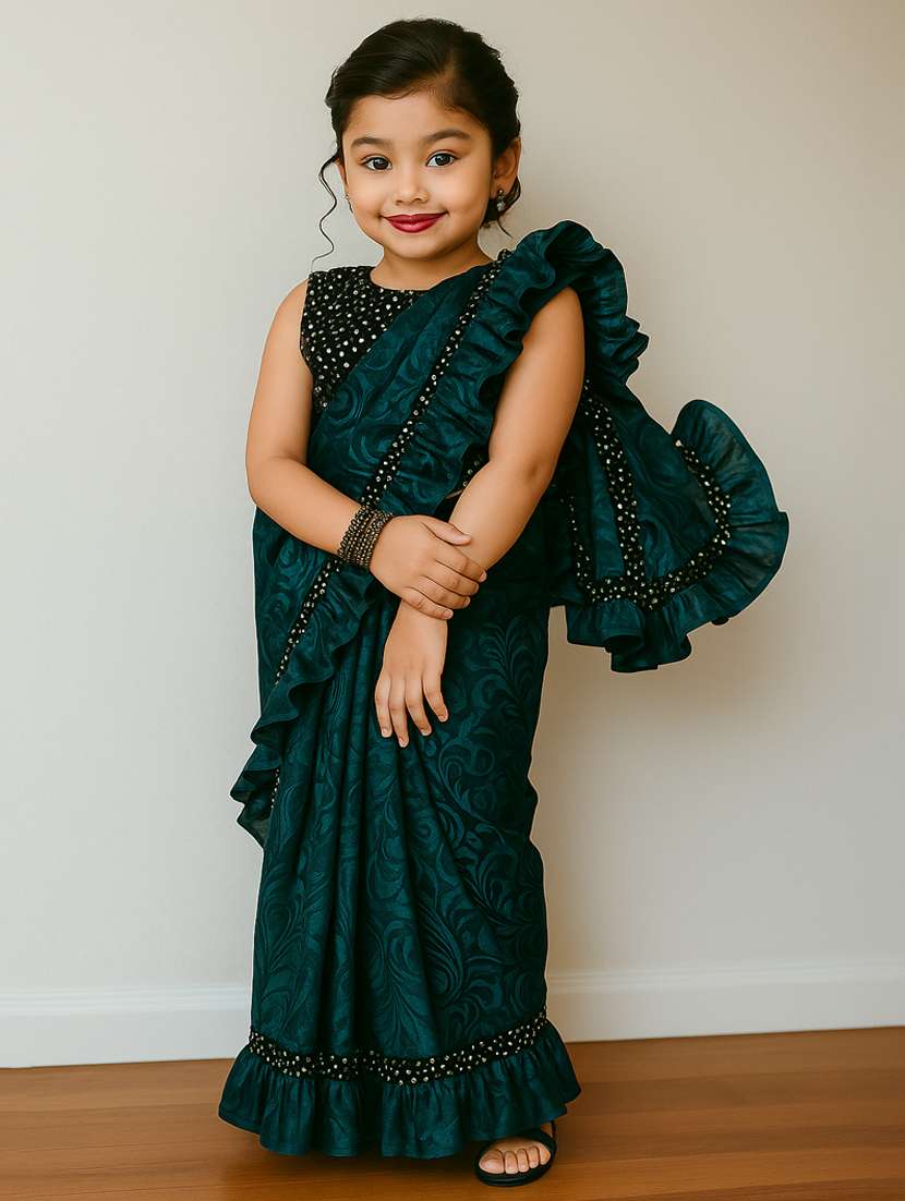 girls self designed ready to wear saree