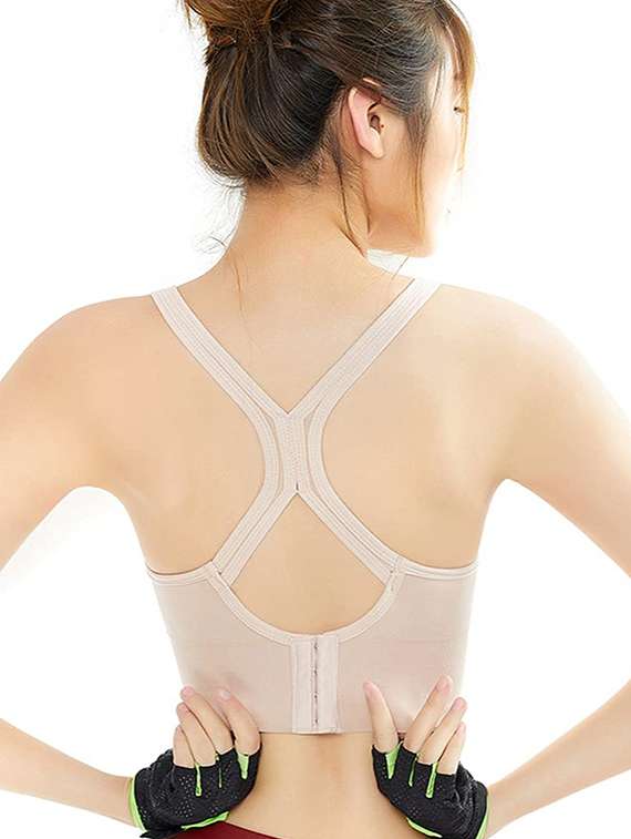 women solid lightly padded sports bra - 22065985 -  Standard Image - 2