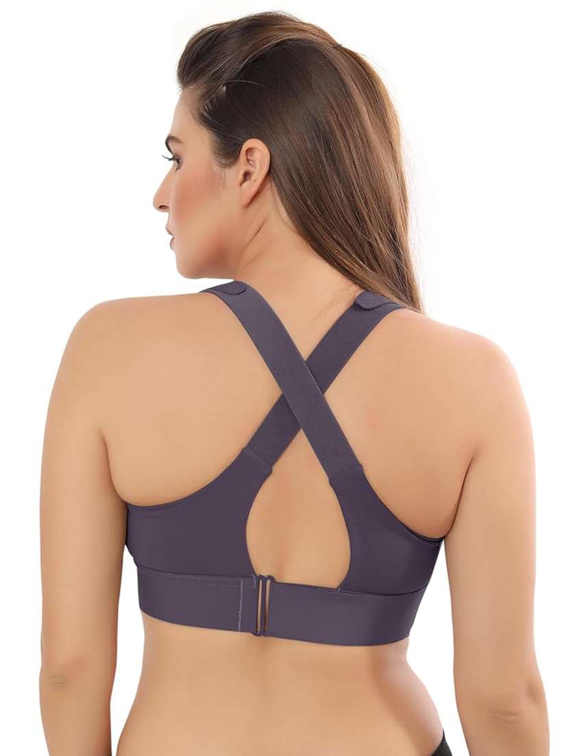 women solid lightly padded sports bra - 22065992 -  Standard Image - 2