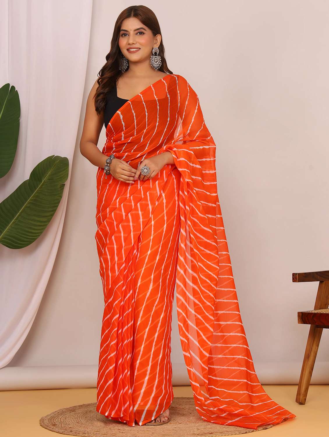 women leheriya printed saree - 22066035 -  Zoom Image - 0