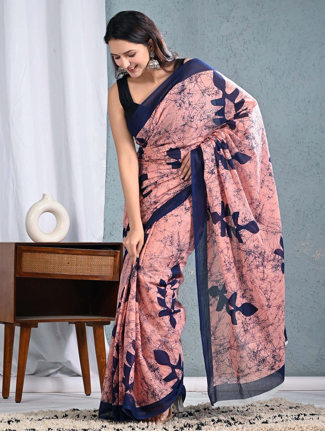 women printed casual wear saree with blouse - 22066042 - Standard Image - 2