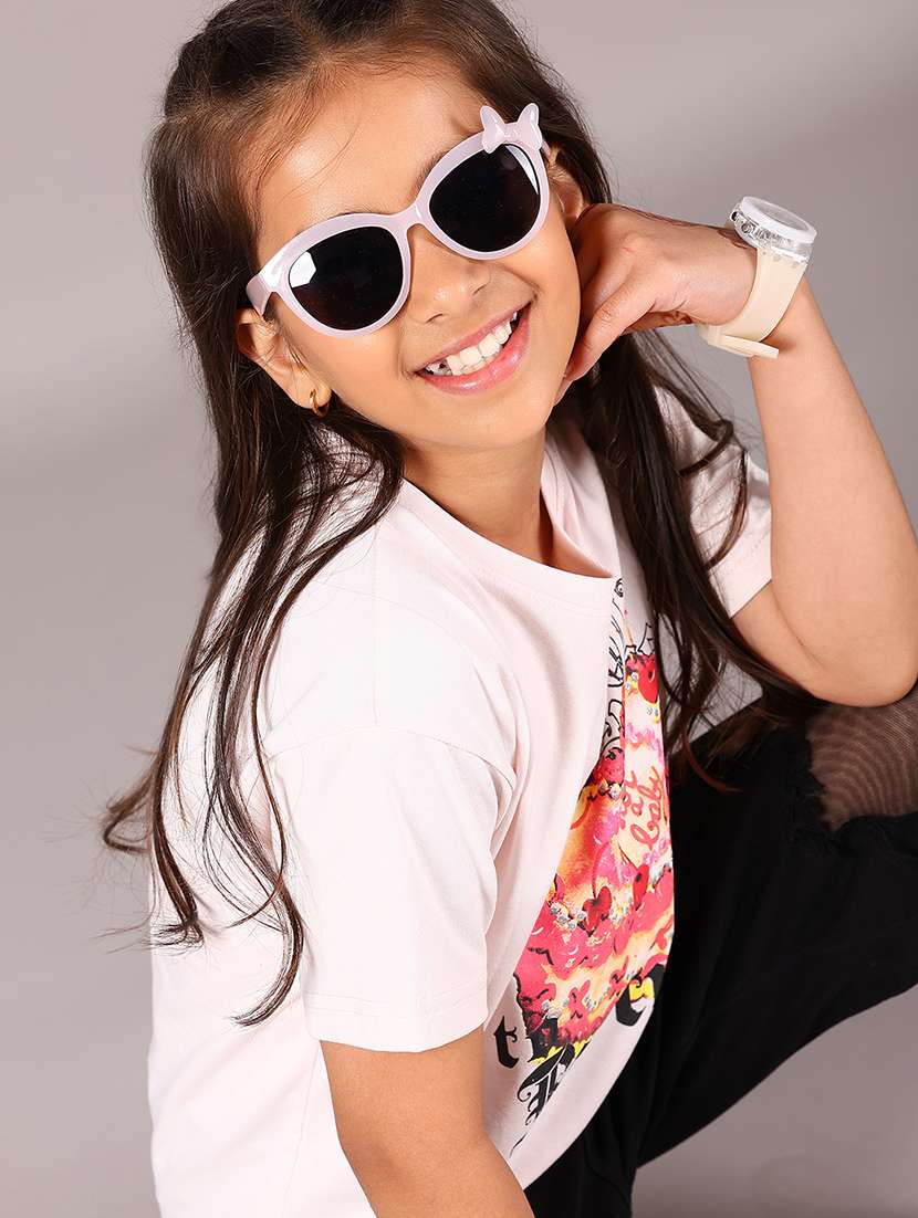 girls white printed short sleeve tee - 22066288 -  Standard Image - 2