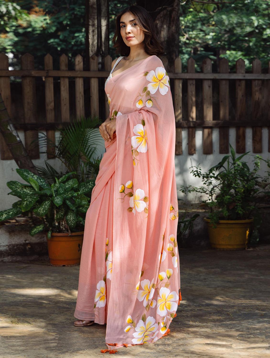 women floral printed saree with blouse - 22066302 - Standard Image - 2