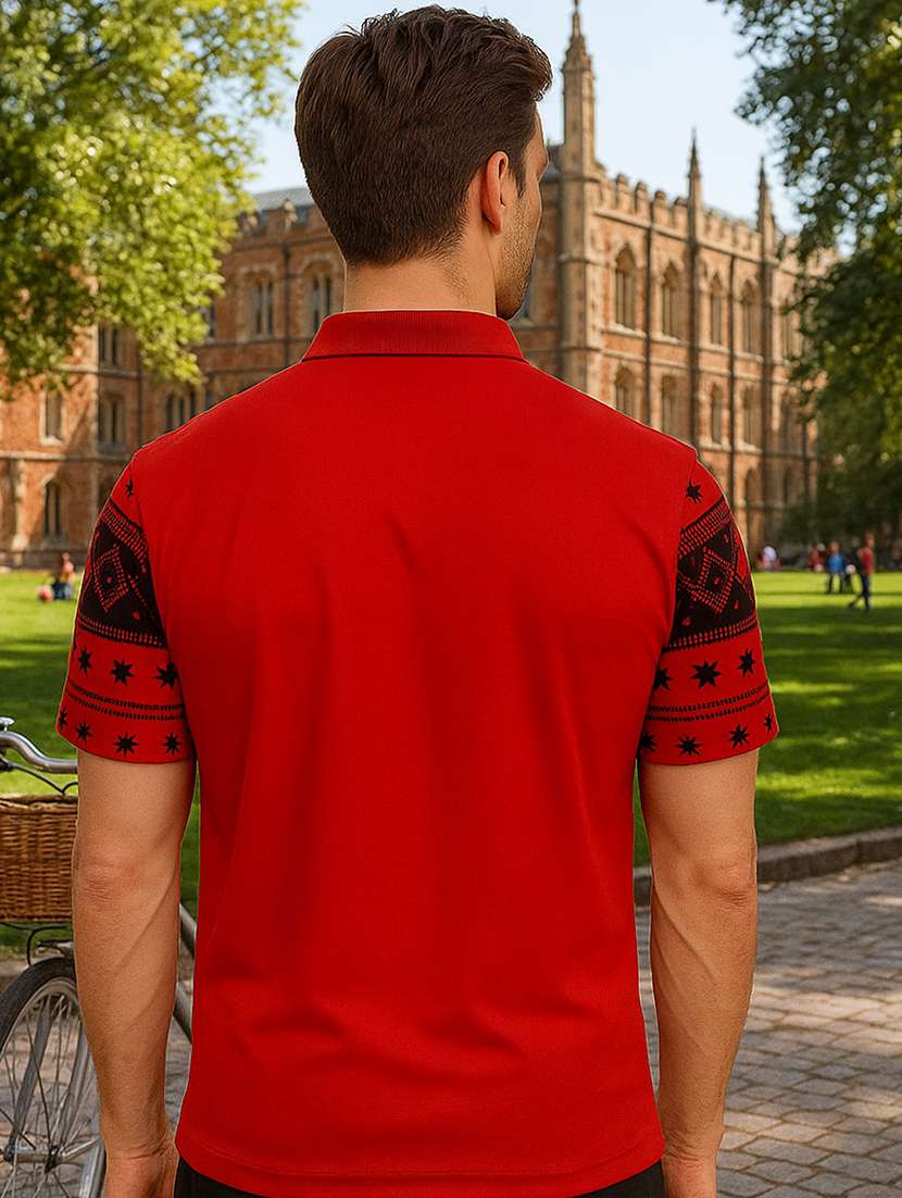 men printed short sleeve regular fit polo t-shirt - 22066323 -  Standard Image - 2