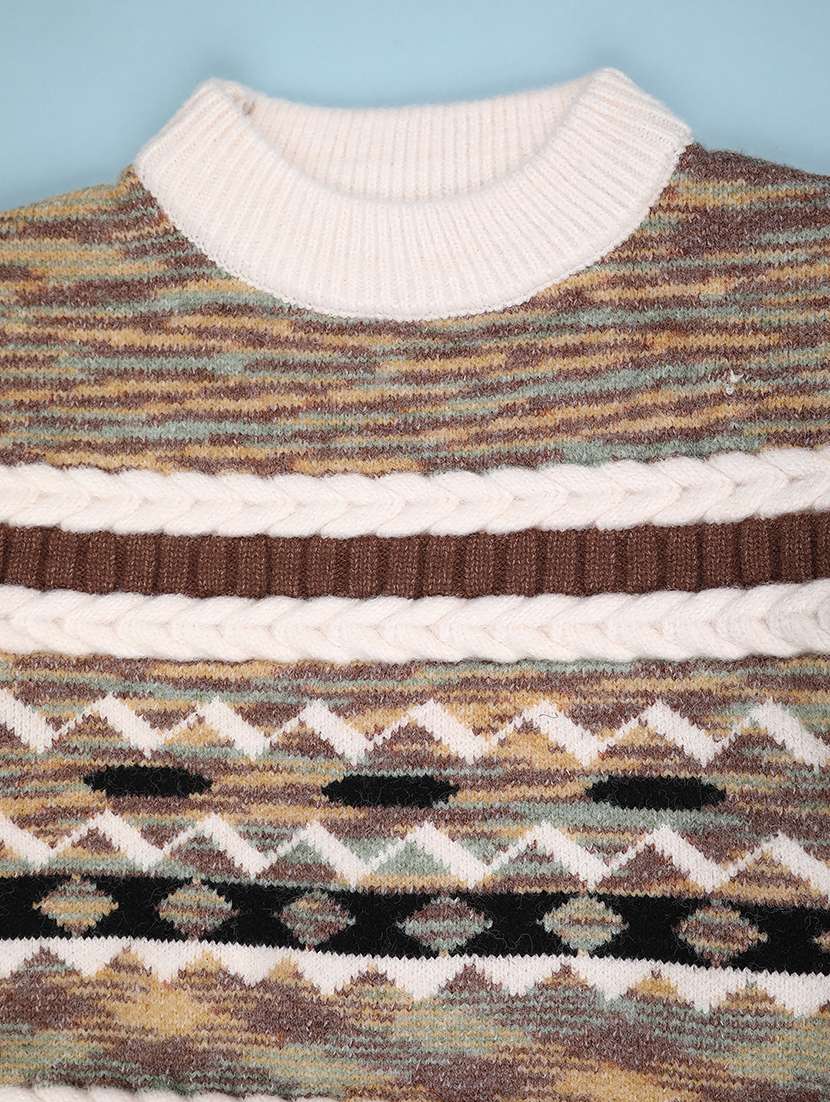 boys self design long sleeve sweater - 22066519 -  Standard Image - 2