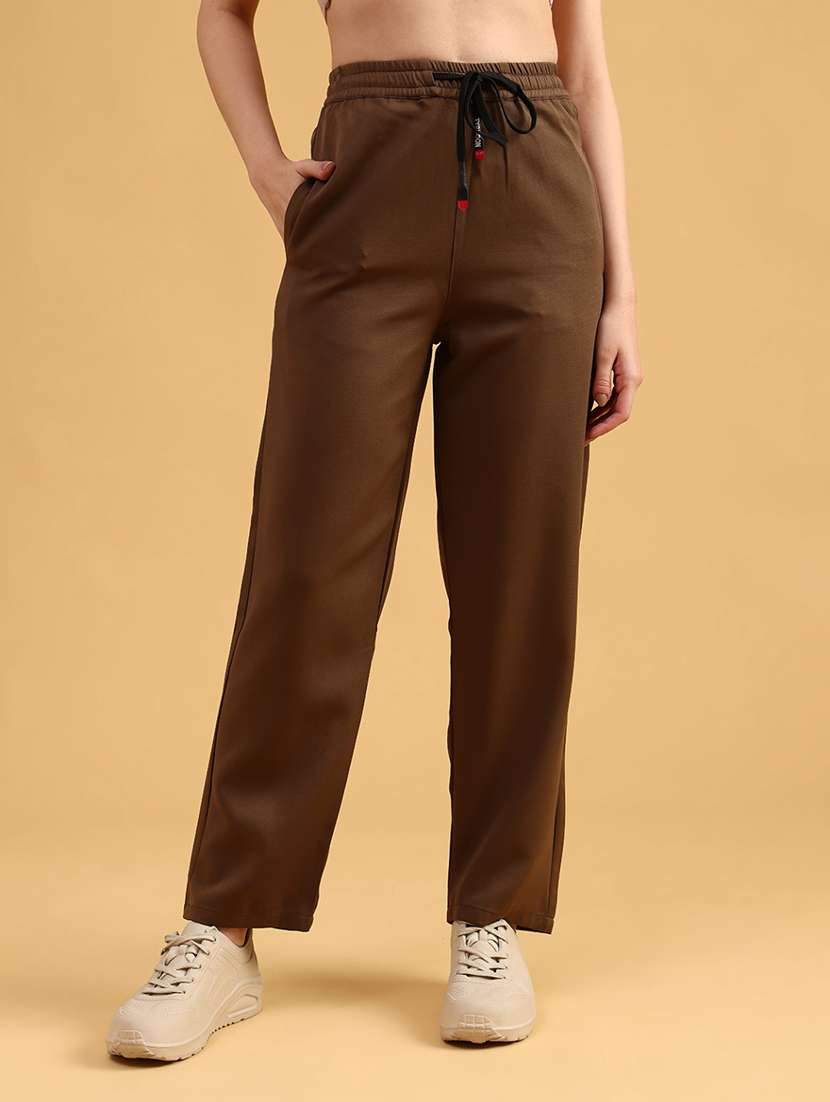 women solid mid rise straight trouser - 22066863 -  Standard Image - 2