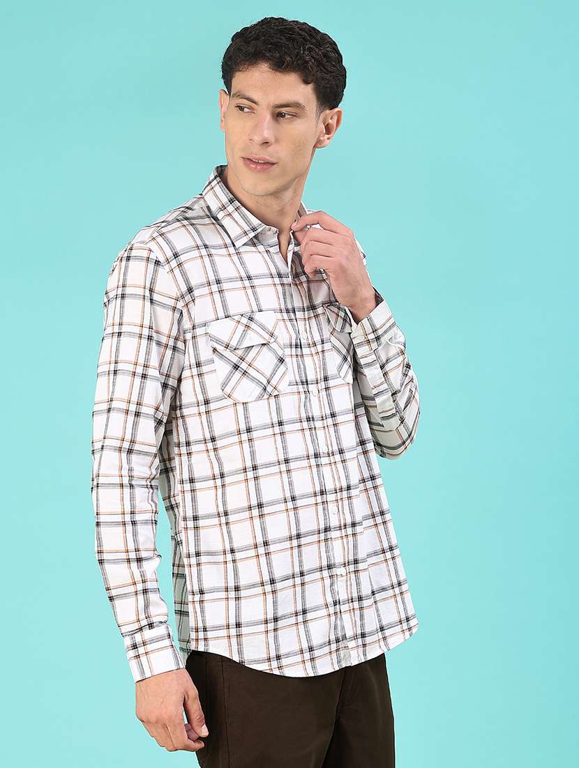 men checkered long sleeve regular fit casual shirt - 22066910 -  Standard Image - 2