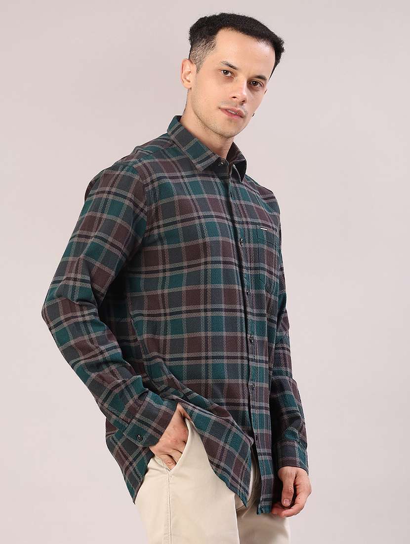 men checkered long sleeve regular fit casual shirt - 22066952 -  Standard Image - 2