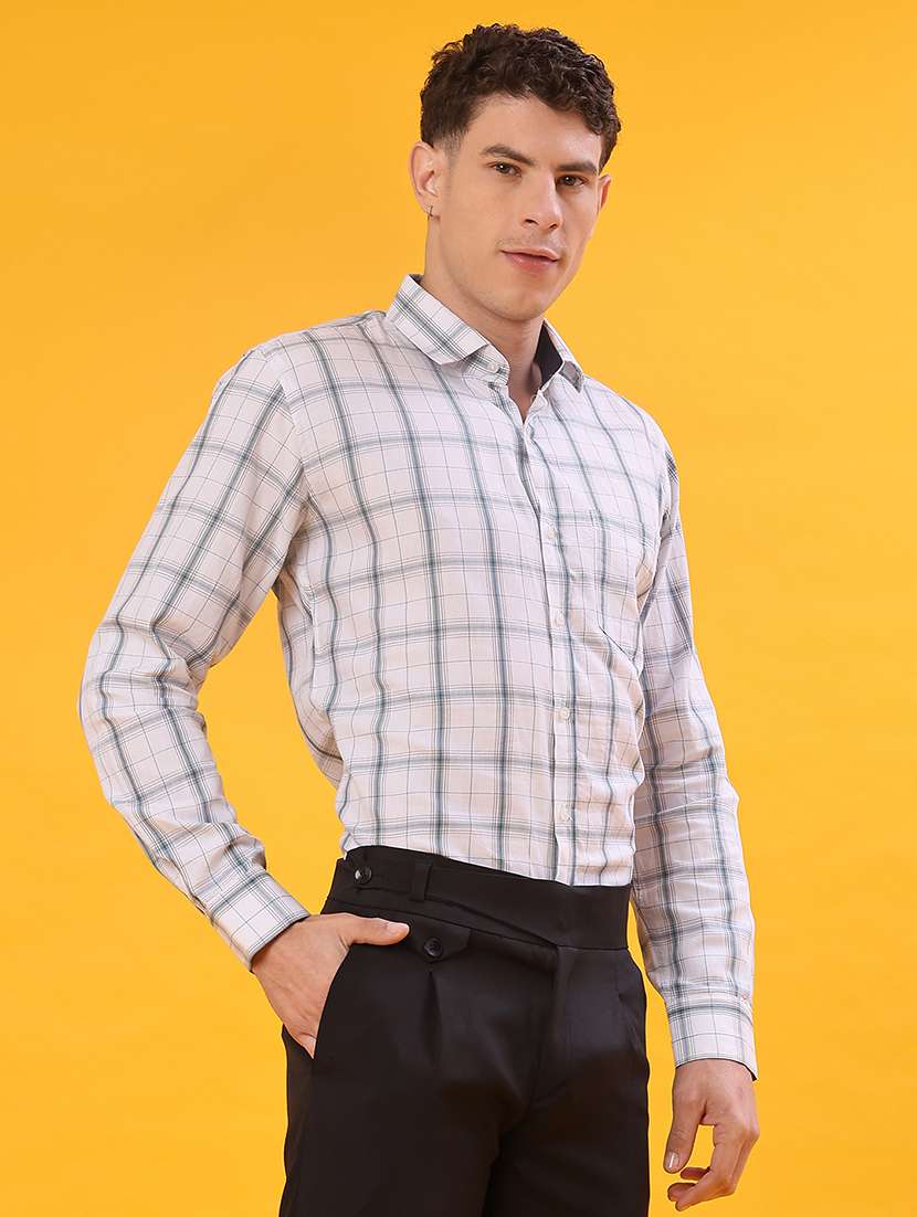 men checkered long sleeve regualr fit formal shirt - 22067103 -  Standard Image - 2