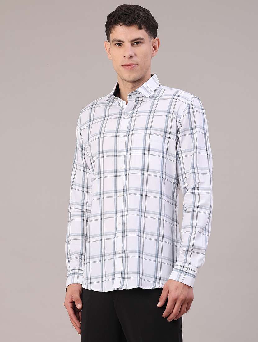 men checkered collared long sleeve shirt - 22067105 -  Standard Image - 2