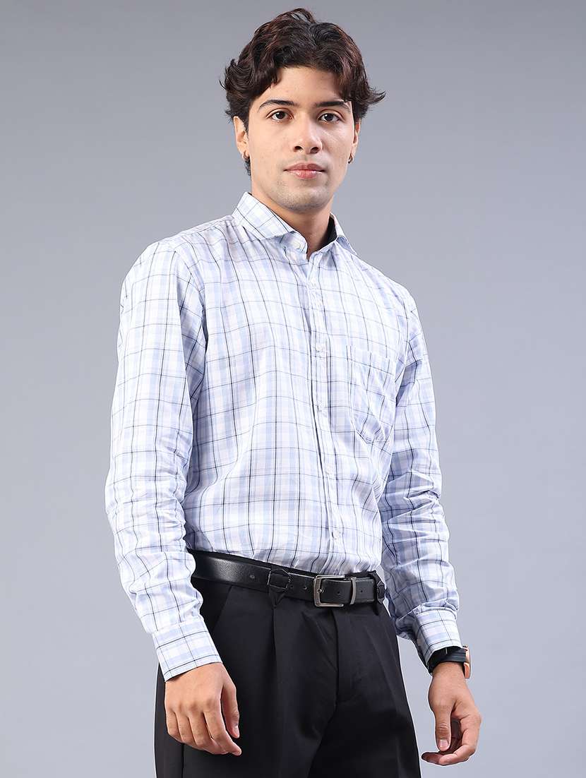 men checkered long sleeve regualr fit formal shirt - 22067109 -  Standard Image - 2