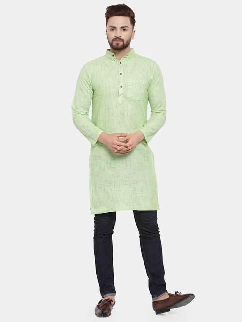men solid mandarin neck long kurta - 22067472 - Standard Image - 0