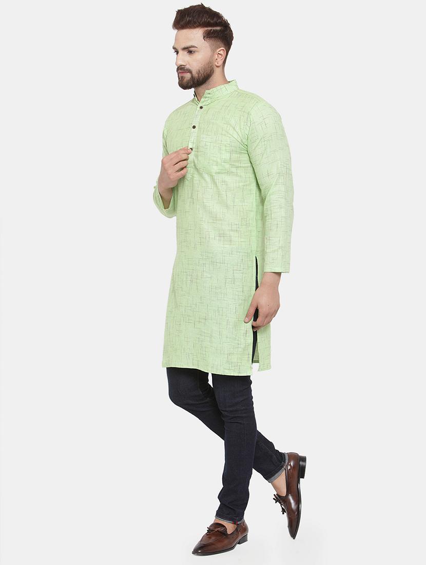 men solid mandarin neck long kurta - 22067472 - Standard Image - 2