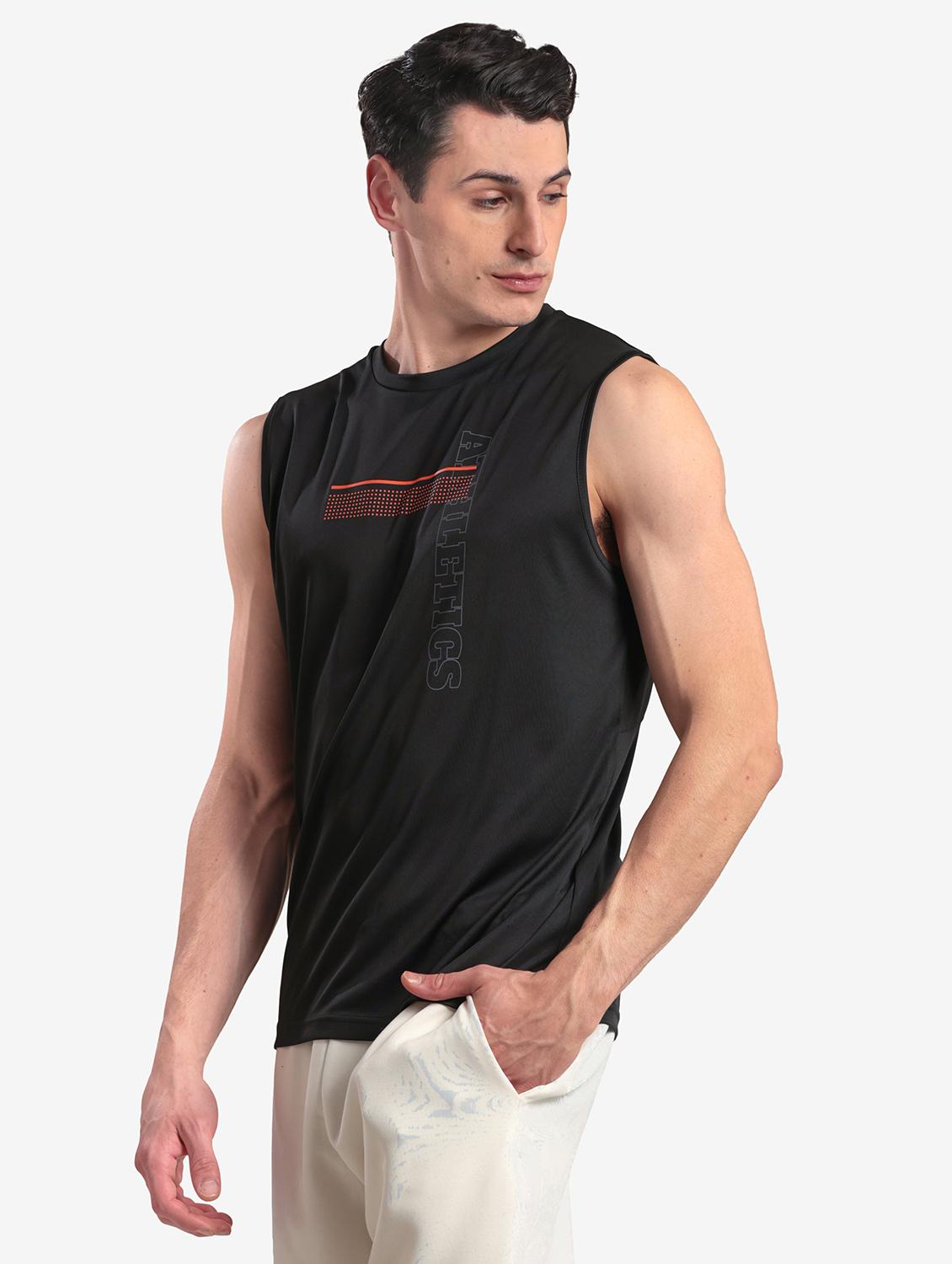 men printed sleeveless regular fit t-shirt - 22067514 - Standard Image - 2